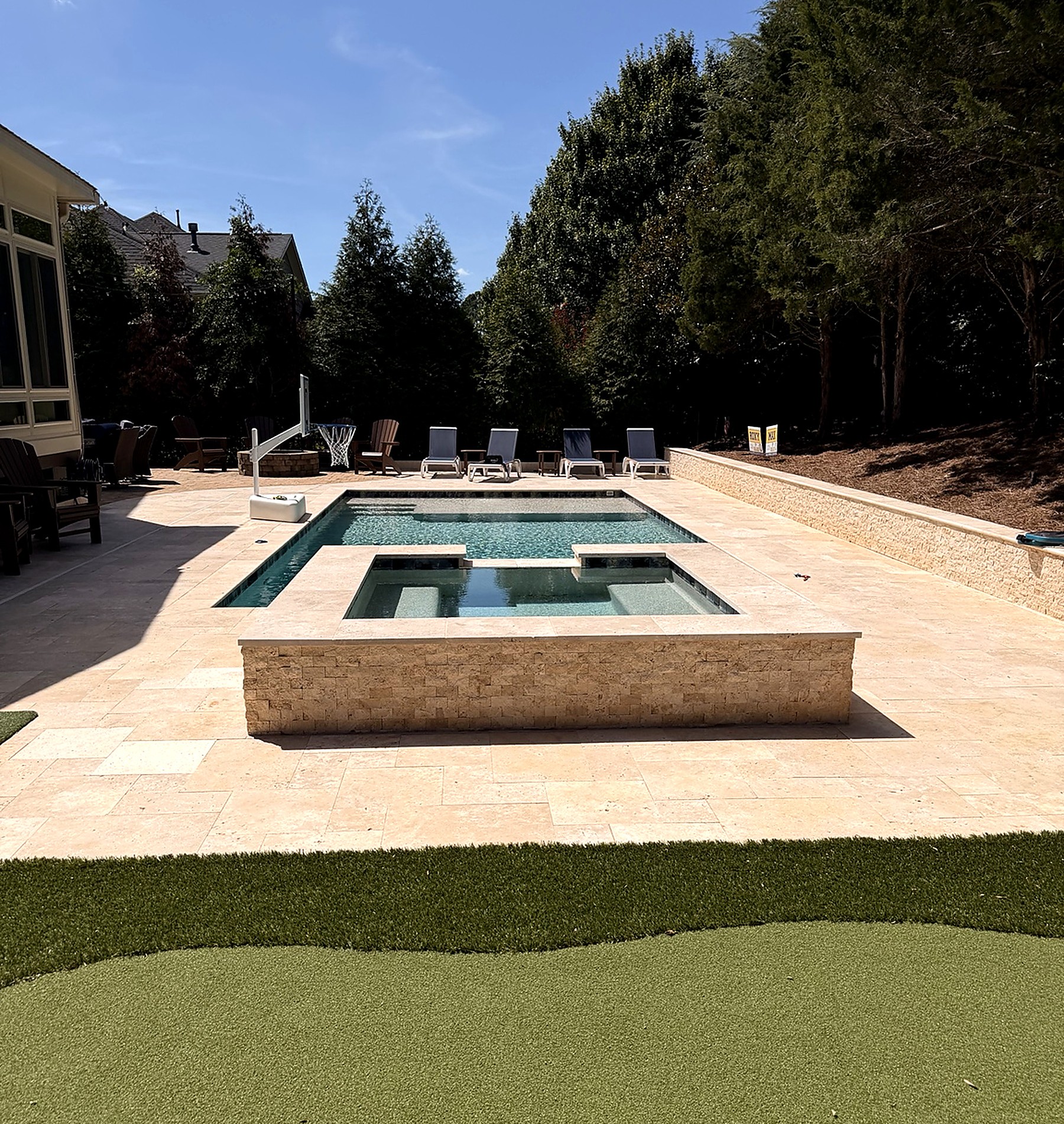 Custom pool and spa